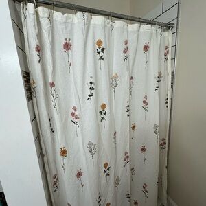 Floral Shower Curtain - Cream with Multicolor Flowers